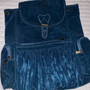 ***SOLD*** blue suede backpack